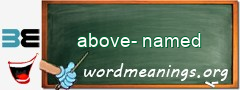 WordMeaning blackboard for above-named